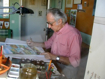 José Garcês no seu estúdio